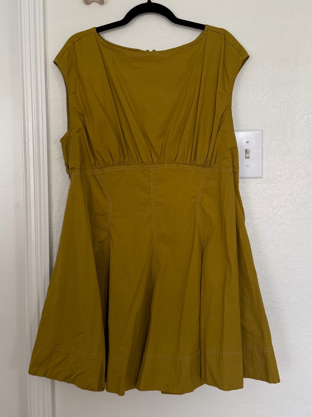 Maeve by Anthropologie Chartreuse Fit-and-Flare Mini Dress